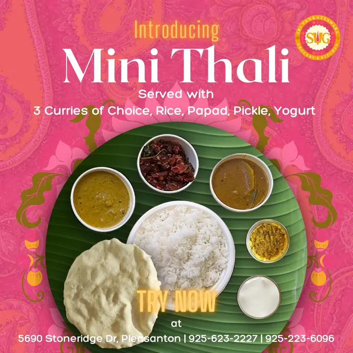 Mini thali on a banana leaf